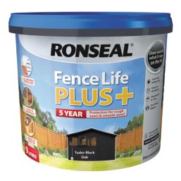Ronseal Fence Life Plus 9Ltr Tudor Black Oak  Shed & Fence Paint