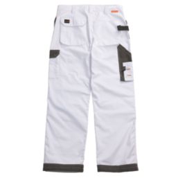 Scruffs Worker Plus Work Trousers White 40" W 32" L