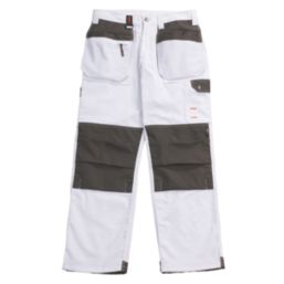 Scruffs Worker Plus Work Trousers White 40" W 32" L