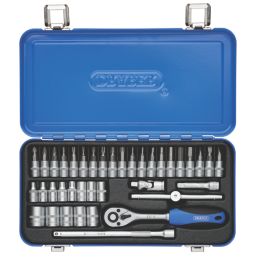 Draper  Mixed Drive Metric Socket Set in Metal Case 38 Pack