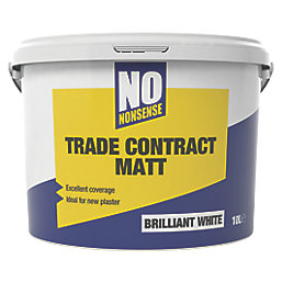 No Nonsense  Matt Brilliant White Emulsion Contract Paint 10Ltr