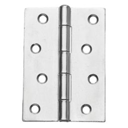 Smith & Locke Polished Chrome  Fixed Pin Butt Hinges  100mm x 71mm 2 Pack