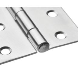 Smith Locke Polished Chrome Fixed Pin Butt Hinges 100mm x 71mm 2 Pack Screwfix