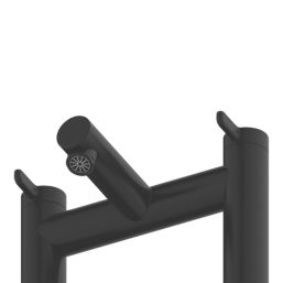 Swirl Bonda Black 192mm Deck Mounted Lever 2 Tap Holes Bath Mixer Tap