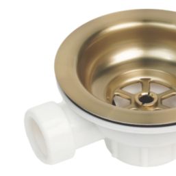 Flomasta Sink Strainer Brushed Brass 90mm