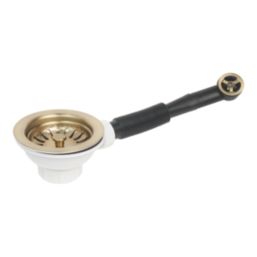Flomasta Sink Strainer Brushed Brass 90mm