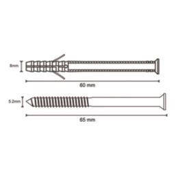 Easyfix  TX Short Expansion Frame Fixings 8mm x 60mm 12 Pack