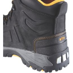 Site Fortress Size 12  Black Waterproof Steel Toe Cap Safety Boots