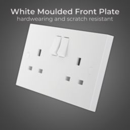 British General 900 Series 13A 2-Gang SP Switched Plug Socket White
