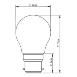 LAP  B22 Mini Globe LED Light Bulb Milky 470lm 2.9W 4 Pack