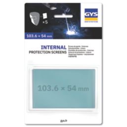 Gys  Welding Helmet Internal Replacement Lenses 54mm x 103.6mm 5 Pack