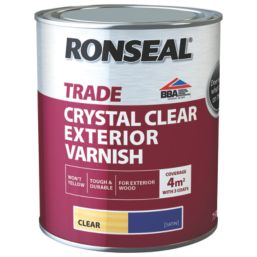 Ronseal 750ml Clear Satin Water-Based Exterior Wood Varnish