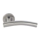Eurospec  Fire Rated Arched Lever on Rose Pair Satin Stainless Steel