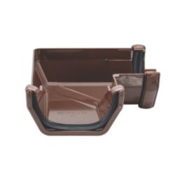 FloPlast  uPVC 90° Square Gutter Angle Brown 114mm