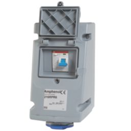 Amphenol 16A 2P+E Socket with 25A RCD 250V