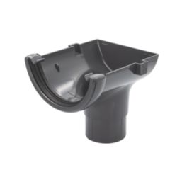 FloPlast  uPVC Round Stop End Outlet Anthracite Grey 112mm x 68mm