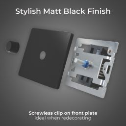 British General Evolve 1-Gang 2-Way LED Dimmer Switch  Matt Black with Black Inserts