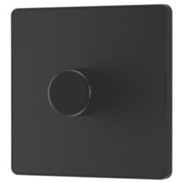 British General Evolve 1-Gang 2-Way LED Dimmer Switch  Matt Black with Black Inserts