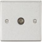 Knightsbridge  1-Gang Coaxial TV Socket Brushed Chrome
