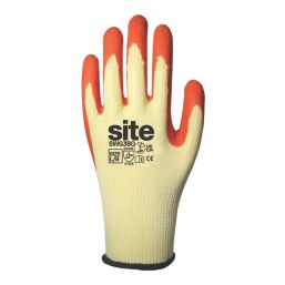 Site  Latex Builders Gloves Orange / Yellow Large