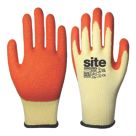 Site  Latex Builders Gloves Orange / Yellow Large