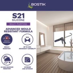 Bostik S21 Multipurpose Silicone Sealant Clear 310ml