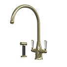 ETAL Oswald  Dual Lever Kitchen Mixer with Rinse Polished Brass