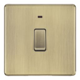 LAP  20A 1-Gang 2-Pole Water Heater Switch Antique Brass with LED with Colour-Matched Inserts