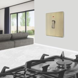 LAP  20A 1-Gang 2-Pole Water Heater Switch Antique Brass with LED with Colour-Matched Inserts