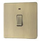 LAP  20A 1-Gang 2-Pole Water Heater Switch Antique Brass with LED with Colour-Matched Inserts