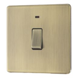 LAP  20A 1-Gang 2-Pole Water Heater Switch Antique Brass with LED with Colour-Matched Inserts