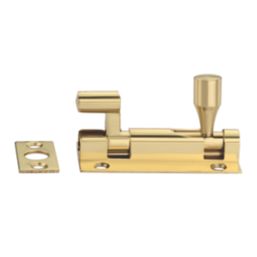 Smith & Locke Necked Door Bolt Polished Brass 50mm