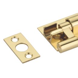 Smith & Locke Necked Door Bolt Polished Brass 50mm