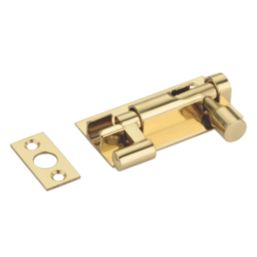 Smith & Locke Necked Door Bolt Polished Brass 50mm
