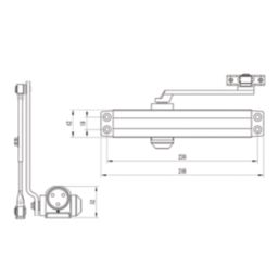 Smith & Locke 2-4 Series Fire Rated Overhead Door Closer Silver