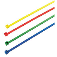 Cable Ties Blue, Green, Red & Yellow 200 x 4.5mm 200 Pack