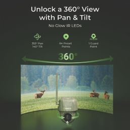 Reolink G450 Ranger Solar-Powered Black & Green Wired or Wireless 4K Indoor & Outdoor Cylinder Security Camera