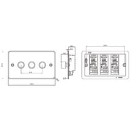 Knightsbridge  3-Gang 2-Way LED Intelligent Dimmer Switch  Pearl
