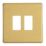 Contactum Lyric 2-Module Grid Faceplate Brushed Brass