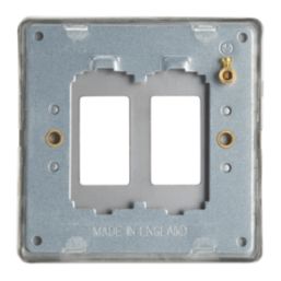 Contactum Lyric 2-Module Grid Faceplate Brushed Brass