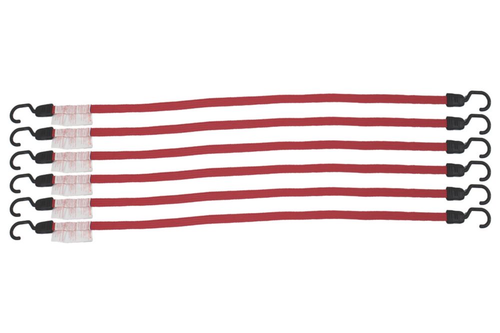 Smith & Locke Flat Bungee Cords 1000mm x 18mm 6 Pack Screwfix