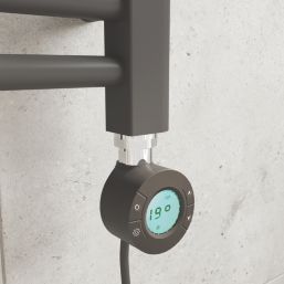 Flomasta 800mm x 500mm 853BTU Black Flat Electric Towel Radiator