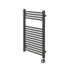 Flomasta 800mm x 500mm 853BTU Black Flat Electric Towel Radiator