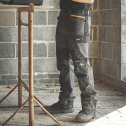 Site Allman Multi-Pocket Stretch Work Trousers Grey / Black 30" W 32" L