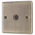 LAP  1-Gang F-Type Coaxial TV / FM Socket Antique Brass