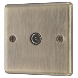 LAP  1-Gang F-Type Coaxial TV / FM Socket Antique Brass