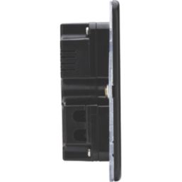 Knightsbridge  5A 63W 3-Outlet Type A & C USB Socket Matt Black with Black Inserts