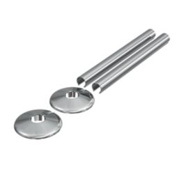 ETAL Enzo Radiator Pipe Covers and Collars Set  Chrome 16mm x 200mm 4 Pieces