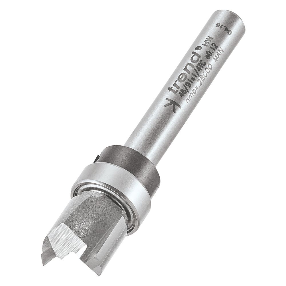 Trend 46/91X1/4TC 1/4" Shank DoubleFlute Straight Router Cutter 12.7mm