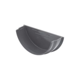 FloPlast  Half Round Internal Stop End Anthracite Grey 112mm